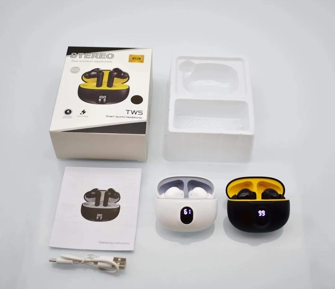 Premium Quality True Wireless Stereo Earbuds – Bluetooth 5.3 Earphones with Super Bass, Advanced Noise Cancellation & Smart Touch Control - Black